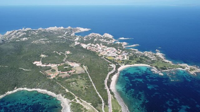 capo testa peninsula in sardinia (drone view)