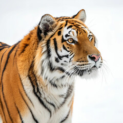 Naklejka premium A beautiful, colorful tiger on a white background.