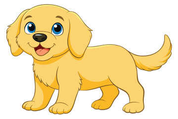 Illustration of Cute baby Golden Retrieve on white.
