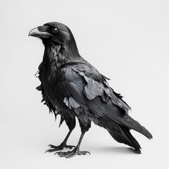 Fototapeta premium Detailed Bird Portrait Monochrome Studio Shot