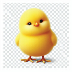 Cute Easter Chick Isolated on White Background with Transparent Effect write me the