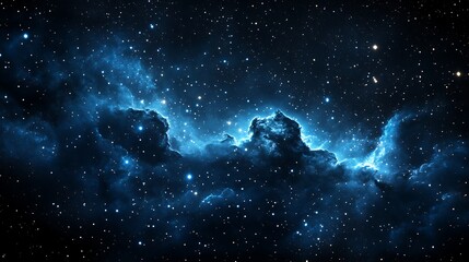 Obraz premium Nebula and Stars in Deep Space, A stunning view of a nebula surrounded by countless stars in deep space