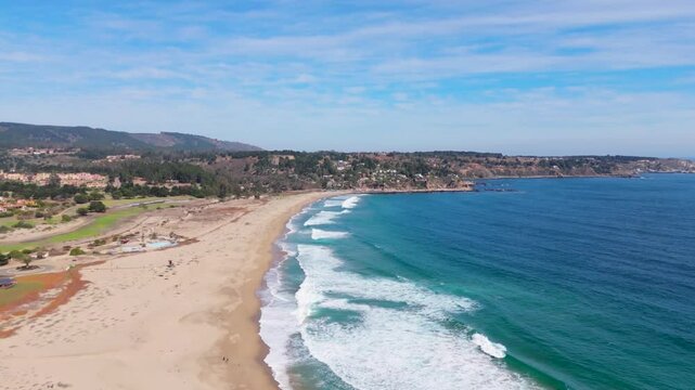 Quintay Chile Casablanca Valparaiso beach sea foam, morning