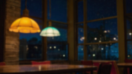 colorful pendant lights blur, blur background, restaurant lights, cafe lights wallpaper