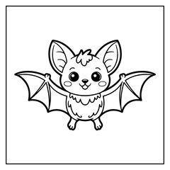 Obraz premium Kawaii Animals Bold and Easy Coloring Book for Kids and Adults