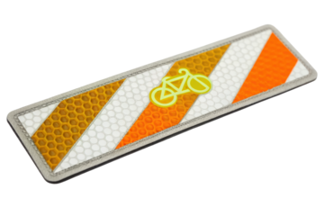Reflective Bicycle Lane Marker with Yellow Icon isolated with transparent background