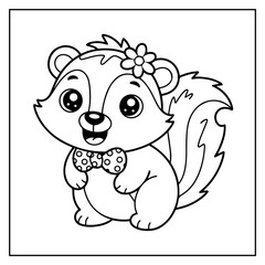 Fototapeta premium Kawaii Animals Bold and Easy Coloring Book for Kids and Adults