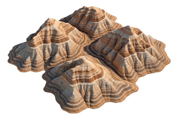 Layered Sandstone Rock Formation with Natural Erosion Patterns isolated with transparent background