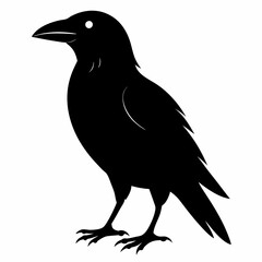Minimalist Crow Silhouette Vector