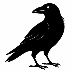 Minimalist Crow Silhouette Vector