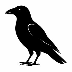 Minimalist Crow Silhouette Vector