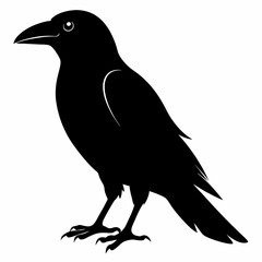 Minimalist Crow Silhouette Vector