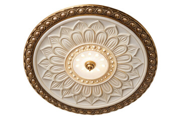 Obraz premium Ornate ceiling light fixture with floral design isolated with transparent background