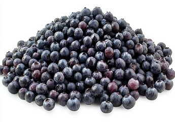 Fresh Berries Pile On White Background