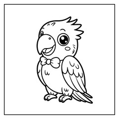 Fototapeta premium Kawaii Animals Bold and Easy Coloring Book for Kids and Adults