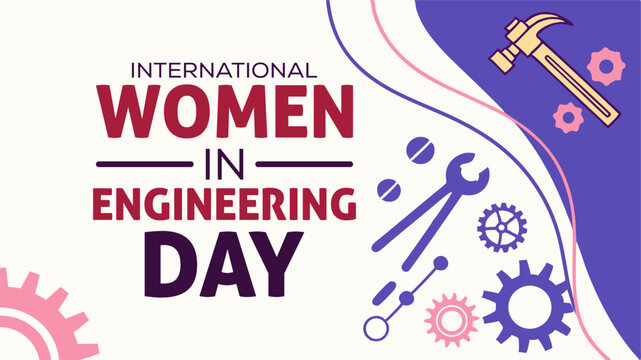 International Women in Engineering Day Banner poster Design Vector Template