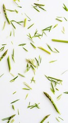Fototapeta premium Fresh Green Asparagus on a White Surface