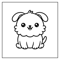 Obraz premium Kawaii Animals Bold and Easy Coloring Book for Kids and Adults