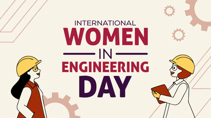International Women in Engineering Day Banner poster Design Vector Template