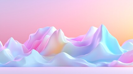 Fototapeta premium Pastel Abstract Mountain Range Digital Illustration