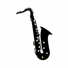 creative Silhouette Christmas Tree Saxophone Icon Vector Illustration 
