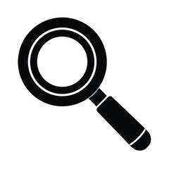 Search Magnifier Icon Clean Design Silhouette Vector Illustration
