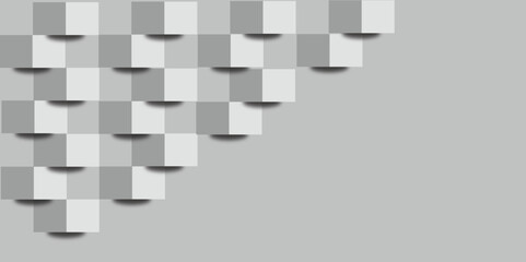 grey white square pattern design with shadow effect illustration vector. 3D Illustration background,Abstract background with squares.3D Rendering.