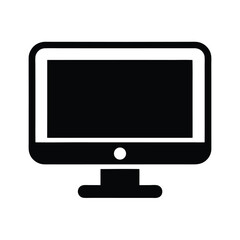 Monitor Display Stencil Icon Silhouette Vector Illustration