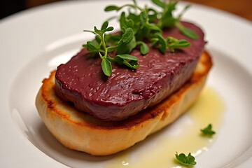 Gourmet cooking event featuring tender beef on toast cozy kitchen culinary art close-up shot