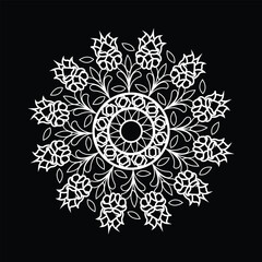 Outline black mandala