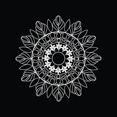 Outline black mandala