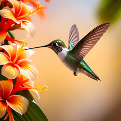 hummingbird and flower