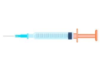 Fototapeta premium Medical syringe isolated on transparent background