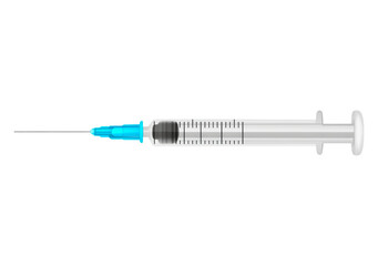 Fototapeta premium Medical syringe isolated on transparent background