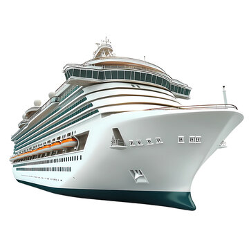 stunning cruise ship on transparent background