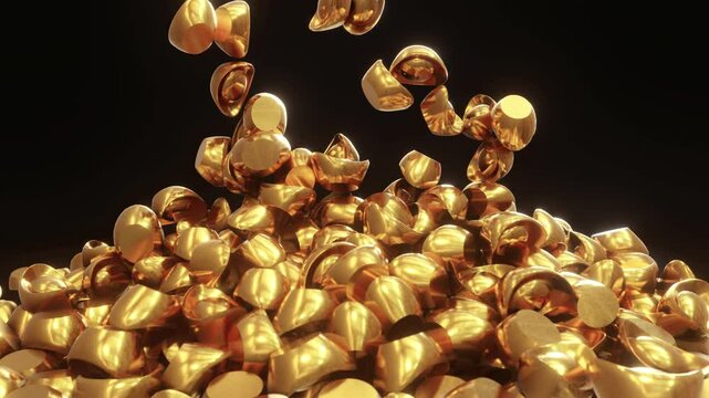 3D render of Chinese gold ingot (yuanbao), symbolizing wealth, prosperity, fortune, and success in traditional Chinese culture.