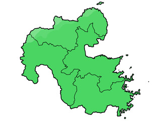 少しゆるい大分県地図 地域分け 九州 西日本