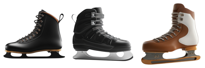 Figure skates Isolated on transparent background. PNG , Set of