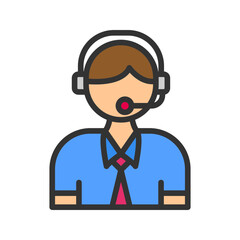 Customer Service icon vector image. Suitable for mobile apps, web apps and print media.