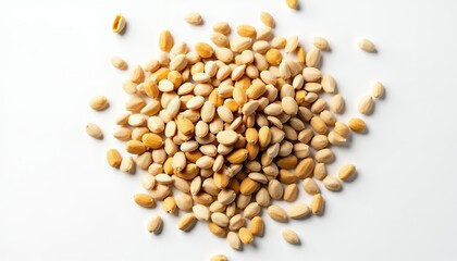 Fototapeta premium Roasted_Pili_Nuts_Pile_Pili_Nuts_on_White_Background