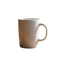 Off-White Ceramic Mug isolated on transparent background 