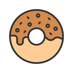 Donut icon vector image. Suitable for mobile apps, web apps and print media.