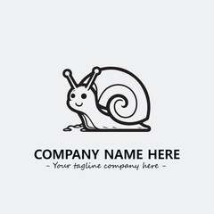 Snail illustration black and white for logo company vector image
