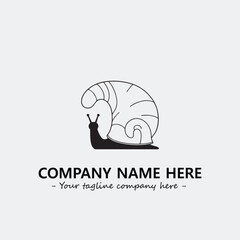 Snail illustration black and white for logo company vector image
