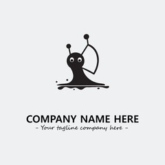 Snail illustration black and white for logo company vector image
