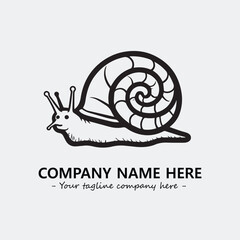Snail illustration black and white for logo company vector image
