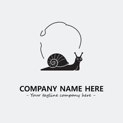 Snail illustration black and white for logo company vector image
