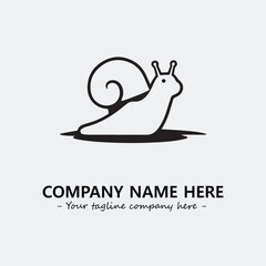 Snail illustration black and white for logo company vector image
