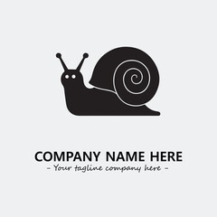 Snail illustration black and white for logo company vector image
