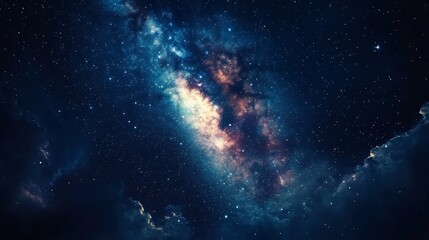 Fototapeta premium Celestial Tapestry: A Dreamy Nightscape of Starry Milky Way